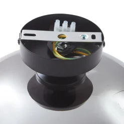 Lindby loftlampe Zehra, Ø 28 cm, røgfarvet grå, glas
