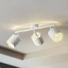 Lindby loftslampe Aralena, hvid, 3 lyskilder, længde 70,5 cm