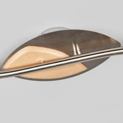 Lindby loftslampe Marena, 4-lys, glas, træ, 83 cm lang