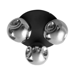 Lindby loftslampe Valentina, E14, grå, glas, Ø 36,6 cm