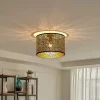 Lindby loftslampe Yonah, guldfarvet, metal, Ø 40 cm, E27