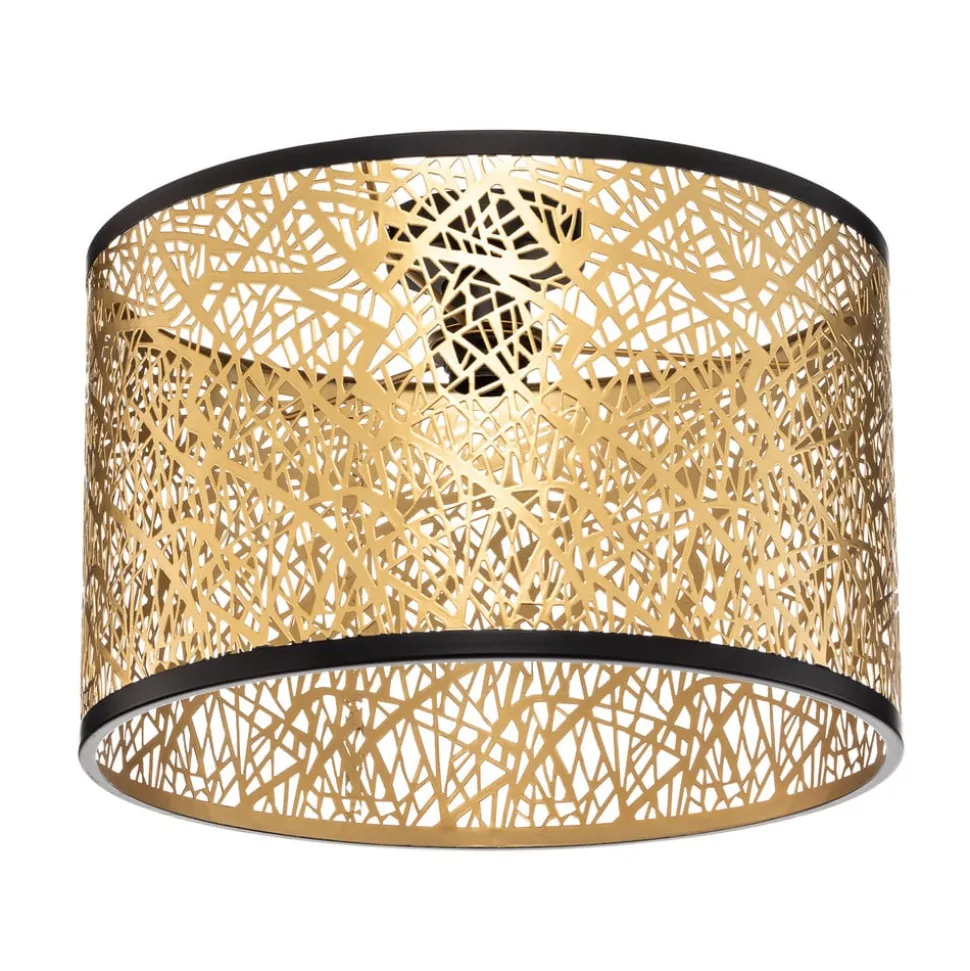 Lindby loftslampe Yonah, guldfarvet, metal, Ø 40 cm, E27