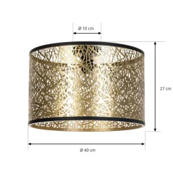 Lindby loftslampe Yonah, guldfarvet, metal, Ø 40 cm, E27