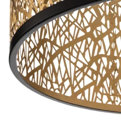 Lindby loftslampe Yonah, guldfarvet, metal, Ø 40 cm, E27