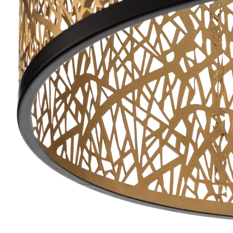 Lindby loftslampe Yonah, guldfarvet, metal, Ø 40 cm, E27