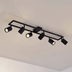 Lindby loftspot Bravius, sort, 6 lyskilder, jern