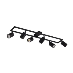 Lindby loftspot Bravius, sort, 6 lyskilder, jern