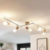 Lindby loftspot Christoph, 130 cm, 4 lyskilder, træ, glas