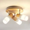 Lindby loftspot Christoph, 20 cm, 3 lyskilder, træ, rondel