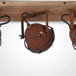 Lindby loftspot Farovi, rust, 45 cm, 3 lyskilder, træ, GU10
