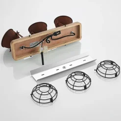 Lindby loftspot Farovi, rust, 45 cm, 3 lyskilder, træ, GU10