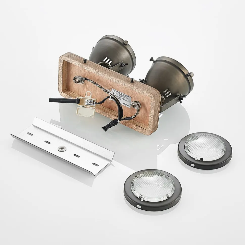 Lindby loftspot Farovi, sort, 27 cm, 2 lyskilder, GU10