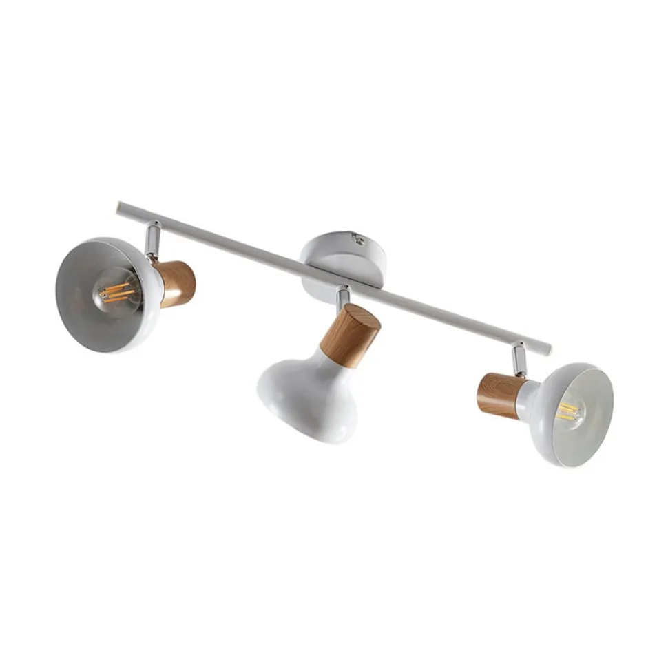 Lindby loftspot Fridolin, 50 cm, 3 lyskilder, hvid, metal