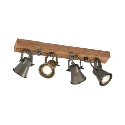 Lindby loftspot Grandesa, 35 cm, 4 lyskilder, træ, metal