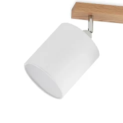 Lindby loftspot Imarin, 81 cm, hvid, 4 lyskilder, træ
