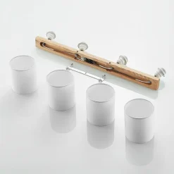Lindby loftspot Imarin, 81 cm, hvid, 4 lyskilder, træ