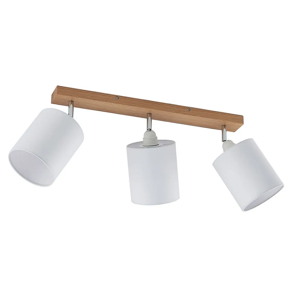Lindby loftspot Imarin, 56 cm, 3 lyskilder, hvid, træ