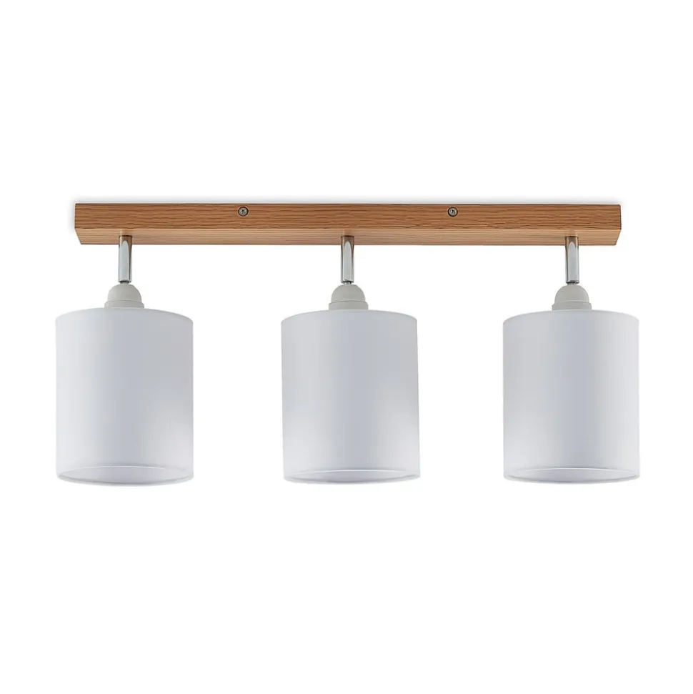 Lindby loftspot Imarin, 56 cm, 3 lyskilder, hvid, træ