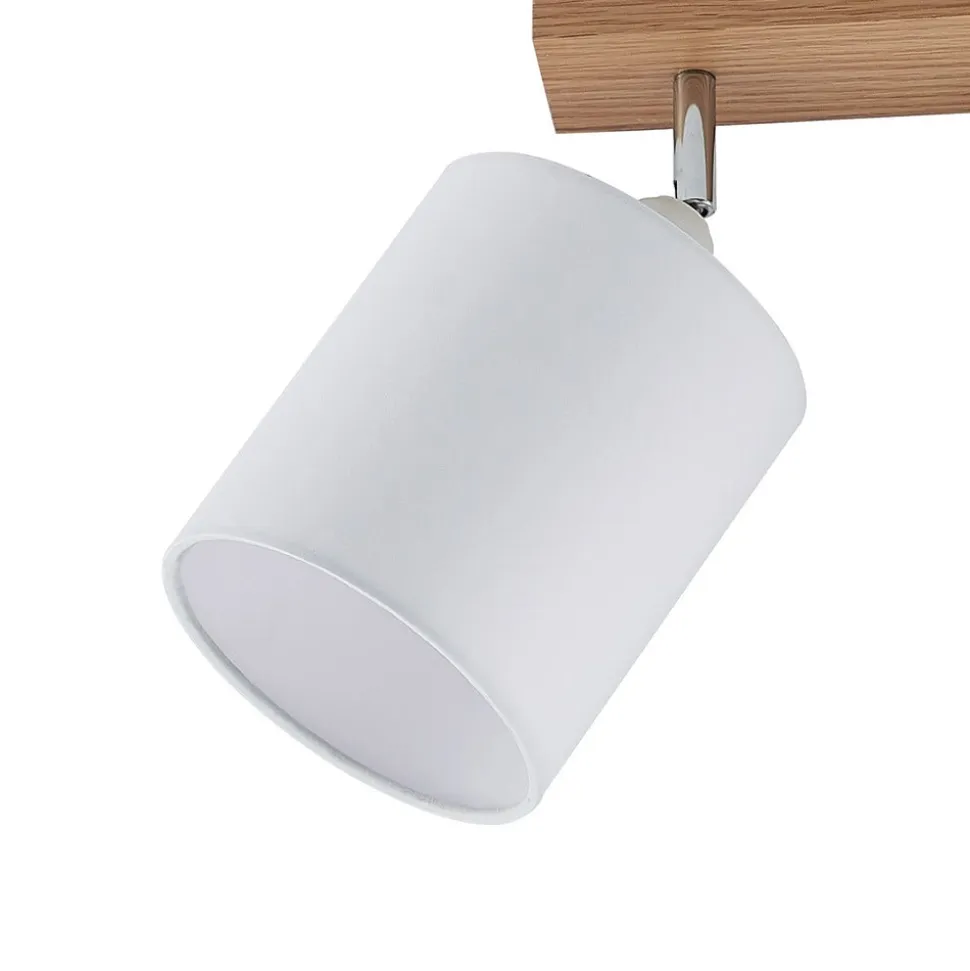 Lindby loftspot Imarin, 56 cm, 3 lyskilder, hvid, træ