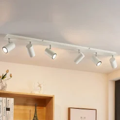 Lindby loftspot Joffrey, 116 cm, hvid, 6 lyskilder, GU10