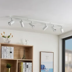 Lindby loftspot Joffrey, 116 cm, hvid, 6 lyskilder, GU10