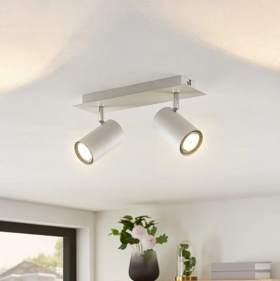 Lindby loftspot Joffrey, 31 cm, 2 lyskilder, hvid, GU10