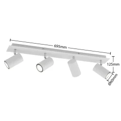 Lindby loftspot Joffrey, 70 cm, hvid, 4 lyskilder, GU10