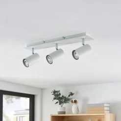 Lindby loftspot Joffrey, 49 cm, hvid, 3 lyskilder, GU10