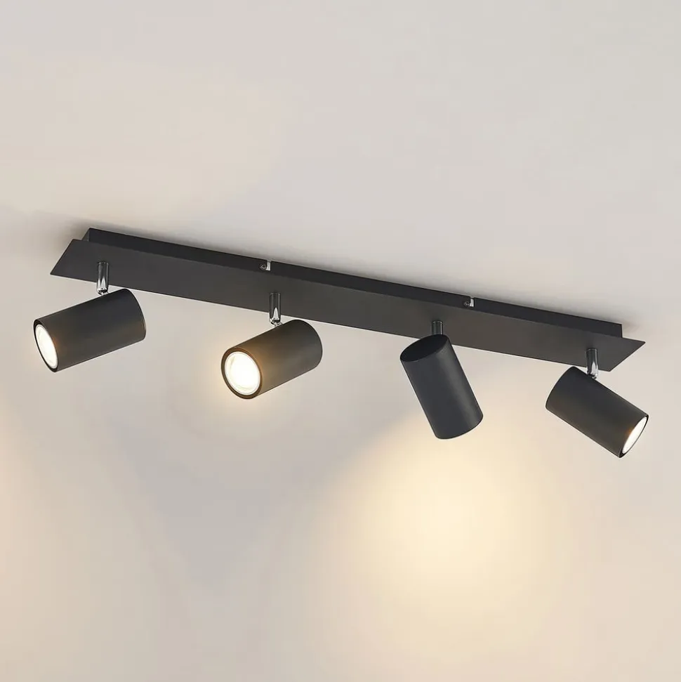 Lindby loftspot Joffrey, 70 cm, sort, 4 lyskilder, GU10