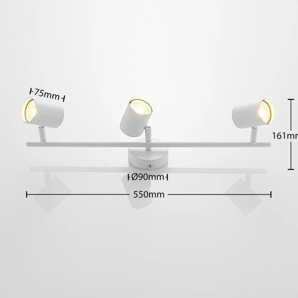 Lindby loftspot Jorell, hvid, 55 cm, 3 lyskilder, metal, GU10
