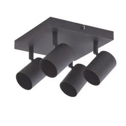 Lindby loftspot Jorell, sort, 20 cm, sort, 4 lyskilder.