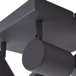 Lindby loftspot Jorell, sort, 20 cm, sort, 4 lyskilder.