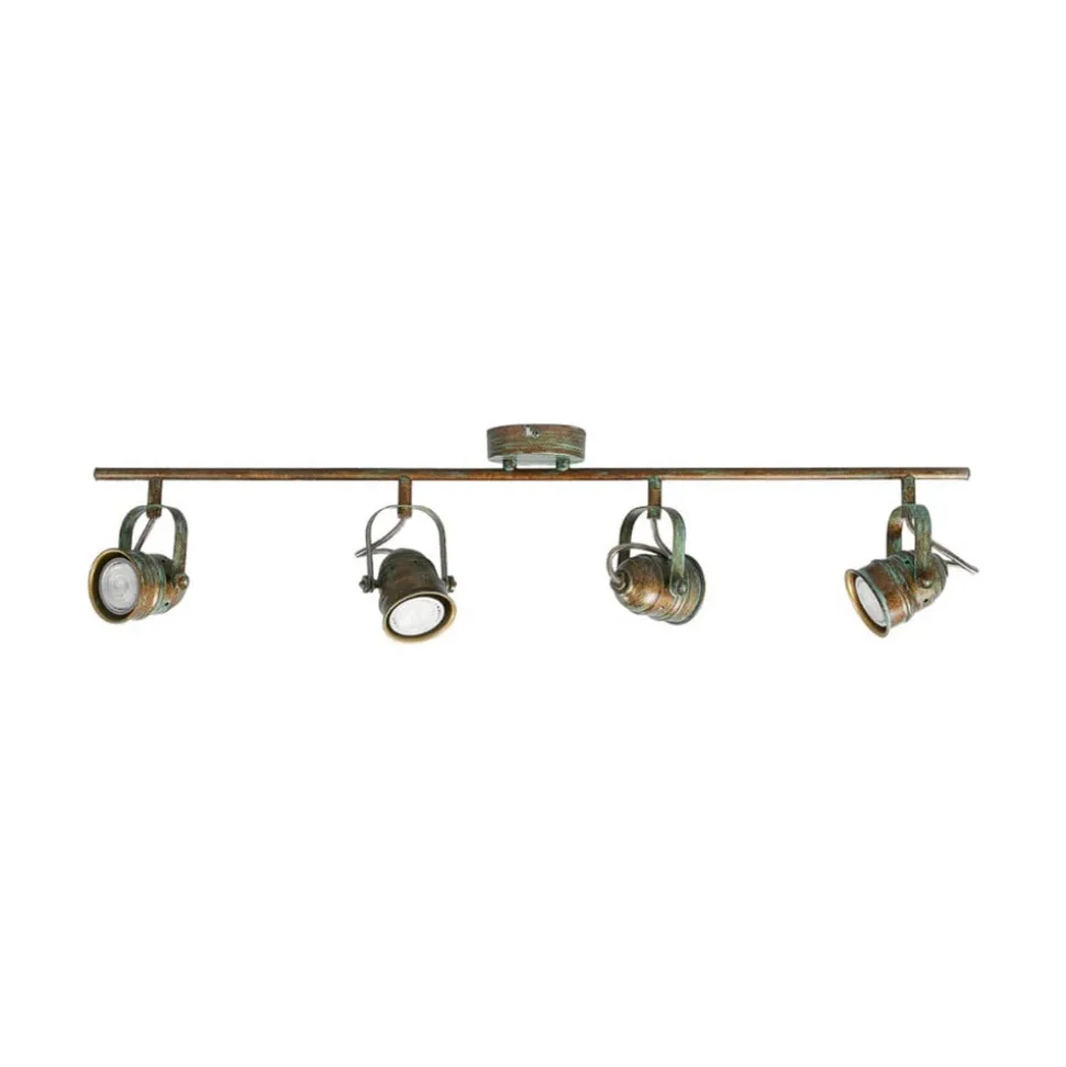 Lindby loftspot Leonor, 4 lyskilder, grøn, metal, 78 cm