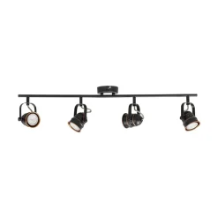 Lindby loftspot Leonor, 4 lyskilder, sort, metal, 78 cm
