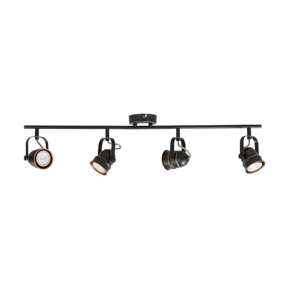 Lindby loftspot Leonor, 4 lyskilder, sort, metal, 78 cm
