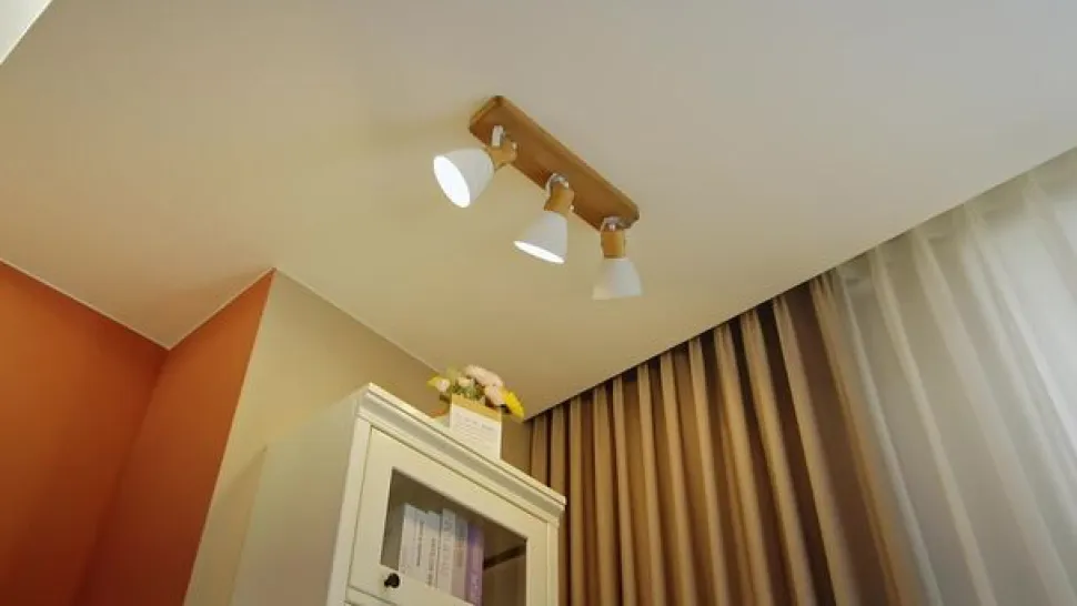 Lindby loftspot Merela, hvid, 45 cm, 3 lyskilder, træ, E14