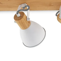 Lindby loftspot Merela, hvid, 45 cm, 3 lyskilder, træ, E14