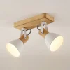 Lindby loftspot Merela, hvid, 28 cm, 2 lyskilder, træ, E14