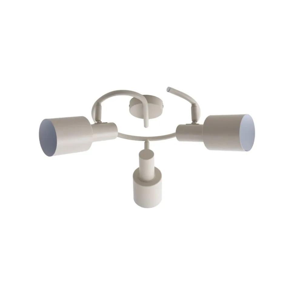 Lindby loftspot Ovelia, beige, 3 lyskilder, metal, E27