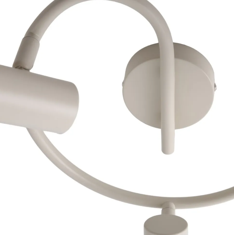Lindby loftspot Ovelia, beige, 3 lyskilder, metal, E27