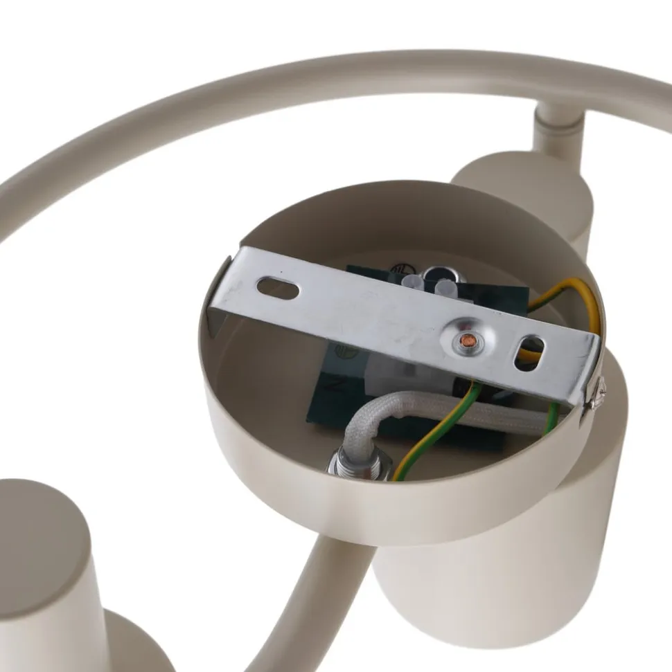 Lindby loftspot Ovelia, beige, 3 lyskilder, metal, E27