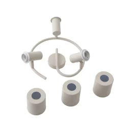 Lindby loftspot Ovelia, beige, 3 lyskilder, metal, E27