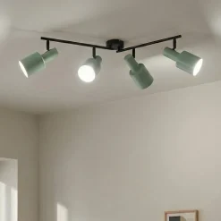 Lindby loftspot Ovelia, grøn, 80 cm, 4 lyskilder, E27