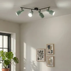 Lindby loftspot Ovelia, grøn, 80 cm, 4 lyskilder, E27