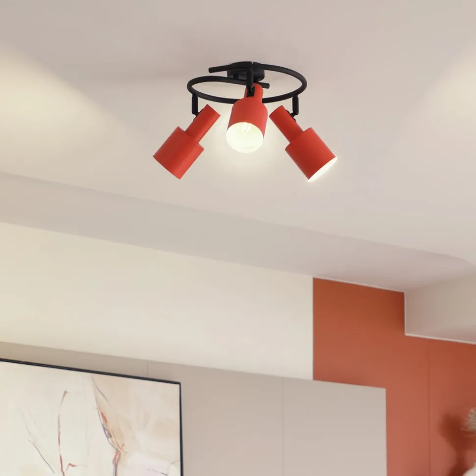 Lindby loftspot Ovelia, orange/sort, 3 lyskilder, E27