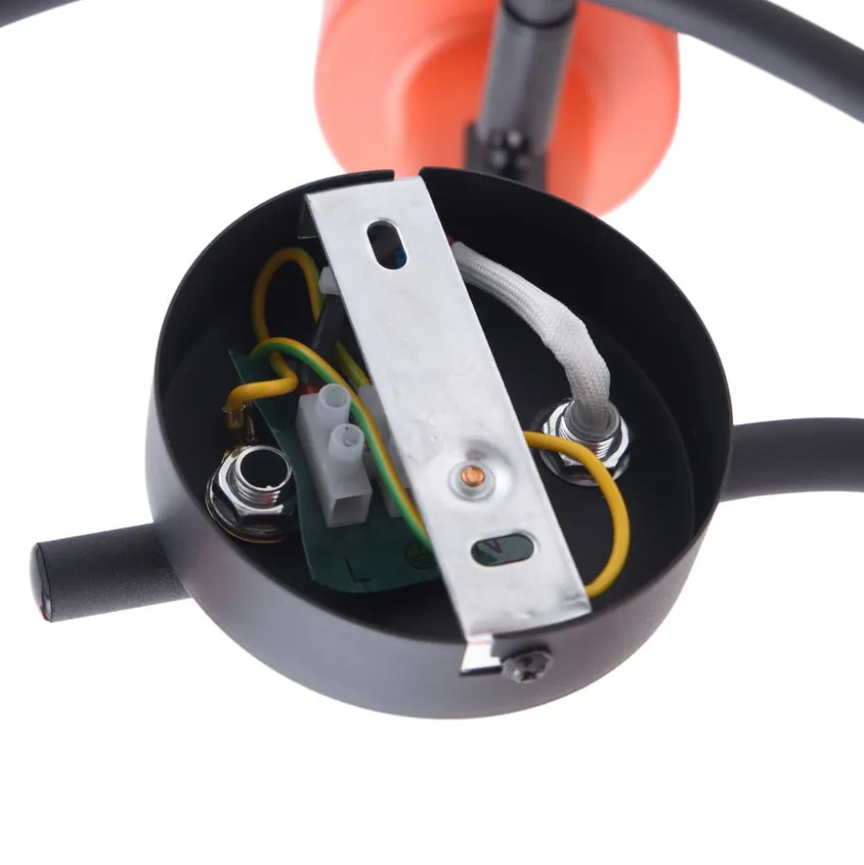 Lindby loftspot Ovelia, orange/sort, 3 lyskilder, E27