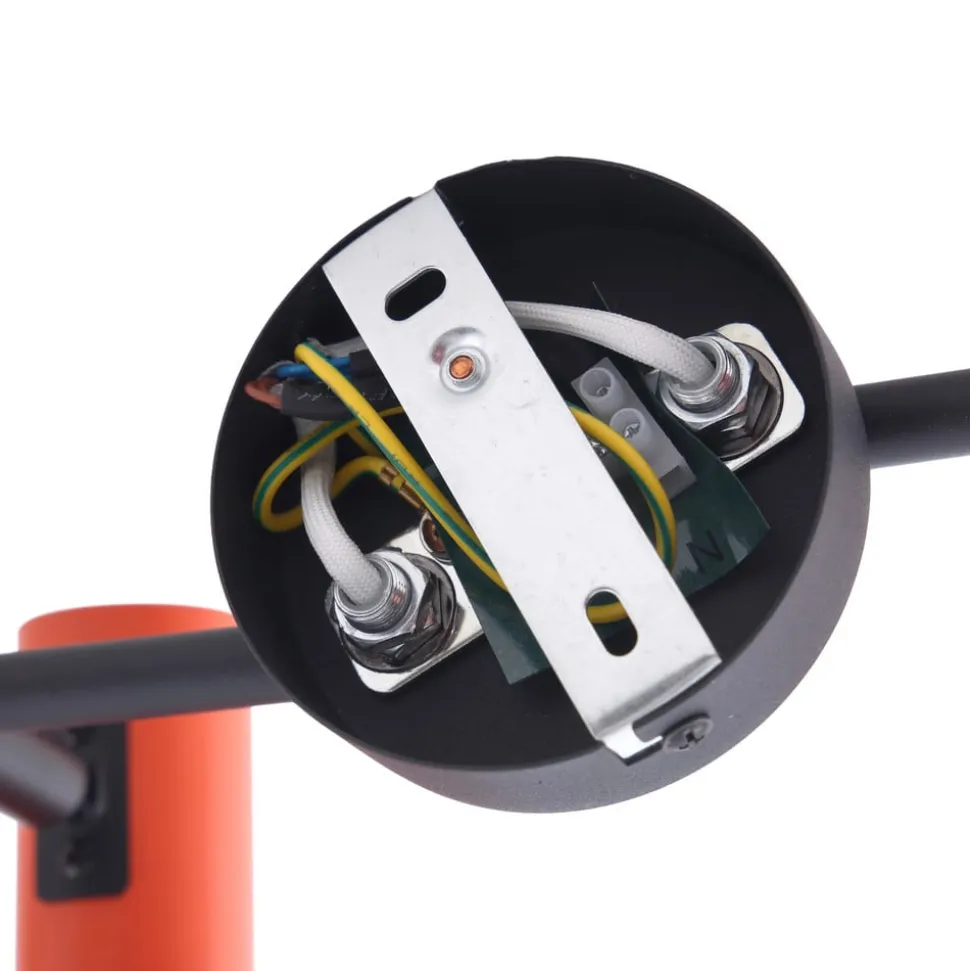Lindby loftspot Ovelia, orange/sort, 4 lyskilder, E27
