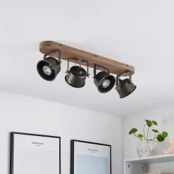 Lindby loftspot Rubinjo, 62 cm, 4 lyskilder, træ, GU10
