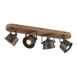 Lindby loftspot Rubinjo, 62 cm, 4 lyskilder, træ, GU10