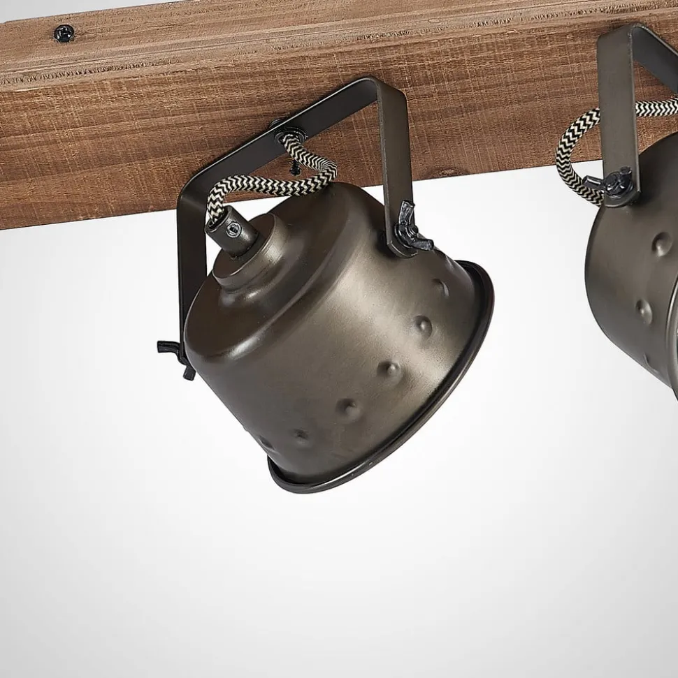Lindby loftspot Rubinjo, 62 cm, 4 lyskilder, træ, GU10
